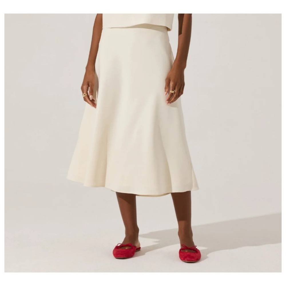 ASTR The Label Women Skirt Large Woven Aline‎ Midi Lined